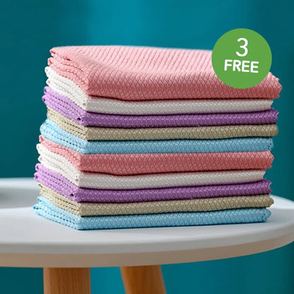 Qeuxv Streak-Free Miracle Cleaning Cloths - Reusable