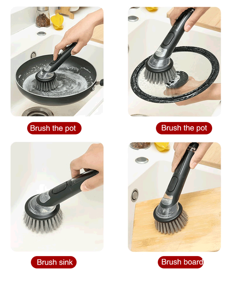 Qeuxv Automatic Liquid-adding Multifunctional Pot Scrubbing Brush